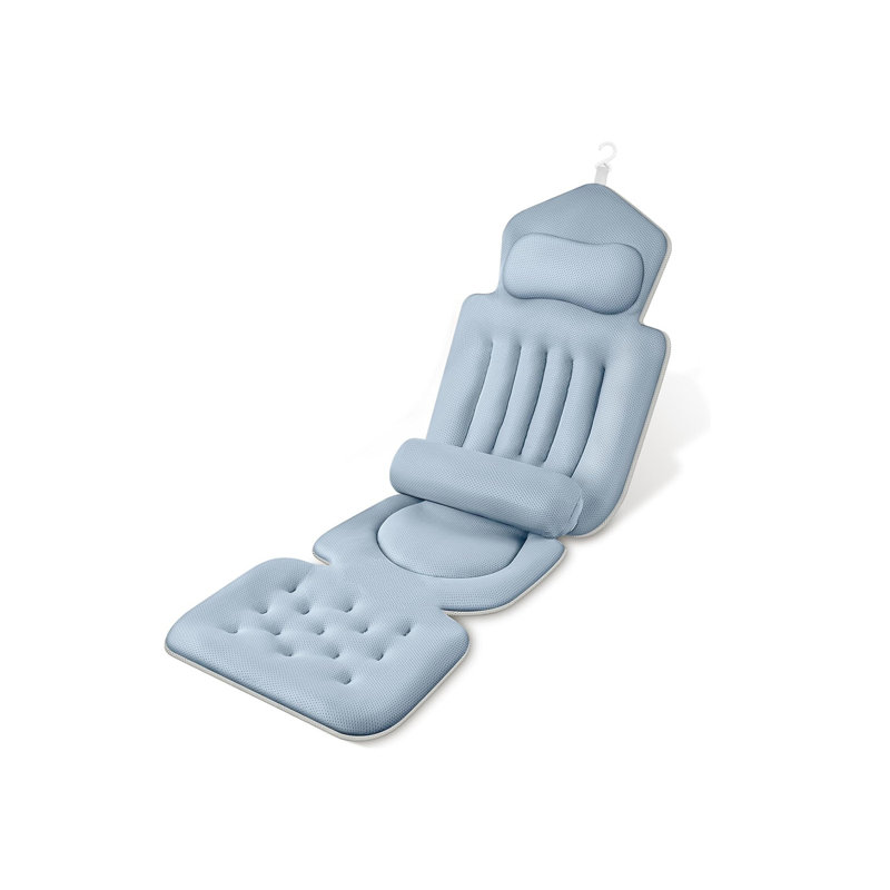 Coussin de baignoire ergonomique pour le soutien des jambes, bleu