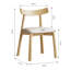 De 2 chaises de salle à manger modernes en bois naturel sans accoudoirs, sièges en cuir, dossier incurvé pour le soutien, coussins de décoration de chambre à coucher, confort, espace