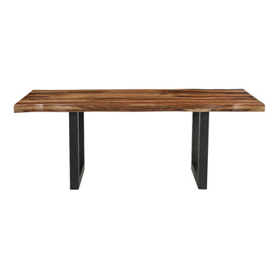 Solid Wood Top Metal Base Dining Table