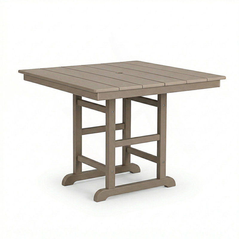 1 table de salle à manger de patio pliante durable en PEHD 1 pièce, parfaite pour une utilisation extérieure toutes saisons et une utilisation efficace de l'espace