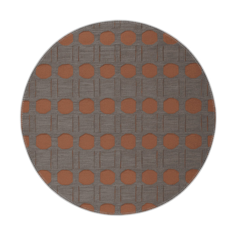 Tapis gris intérieur et extérieur Trellis, Rond 5 pi