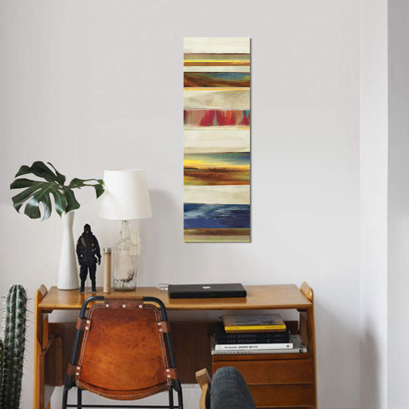 Composition, impression sur toile enroulée, H 48 po x l 16 po x P 1,5 po, Toile tendue