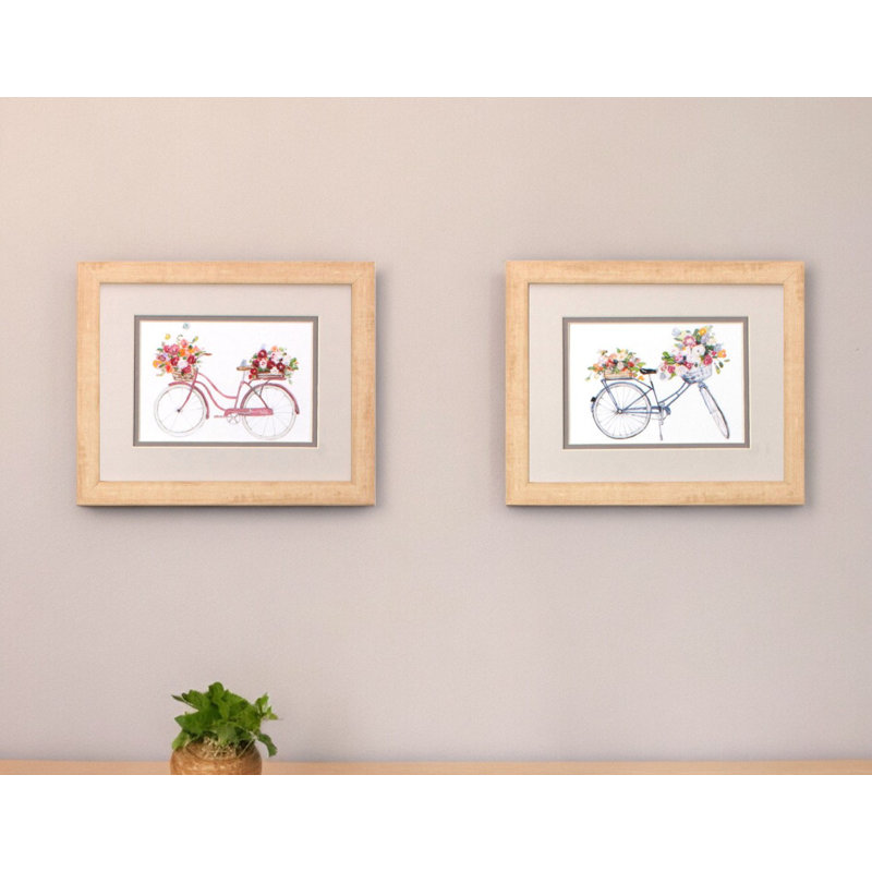 HomeRoots "Ensemble de deux impressions printanières encadrées brunes", 2 pièces