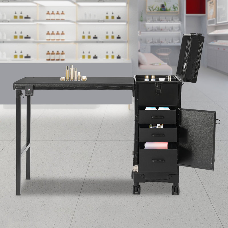 3-Drawer Removable Makeup Case With Mirror