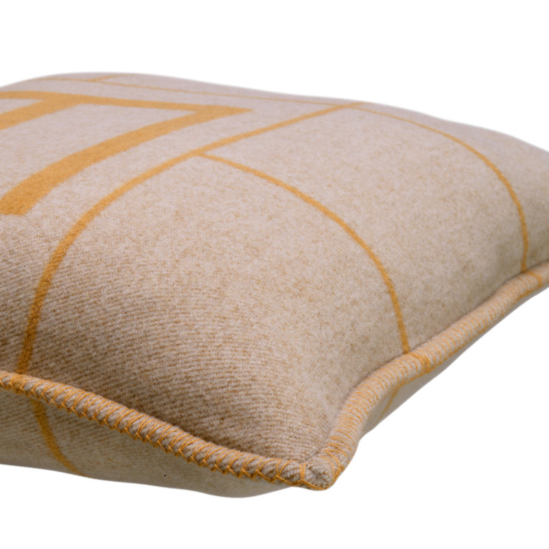 Rhoda Wool Square Pillow Cover & Insert, Orange, 21.65"H x 21.65"W