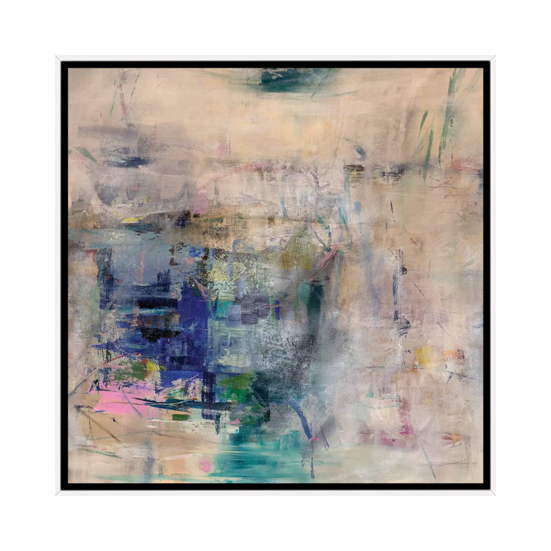 « Comfy Corner » par Julian Spencer, reproduction d’art, H 26 po x l 26 po x P 1,5 po, Toile blanche encadrée, Pas de tapis