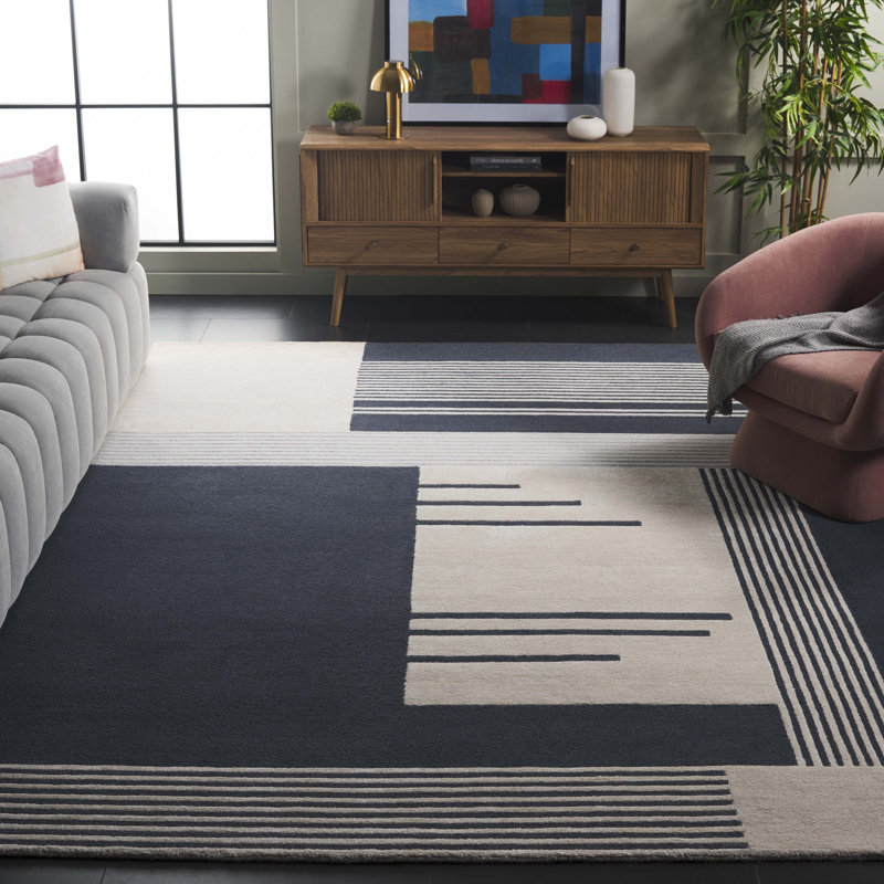 Cassulis Rodeo Drive Hand Tufted Wool Pile Geometric Rug, Rectangle 8' x 10'
