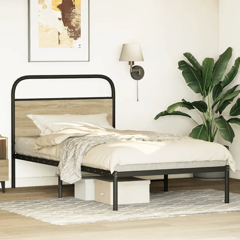 Alesiram Bed Frame, Small Double (4'), Sonoma Oak