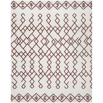 Tapis géométrique en coton tissé à la main Burrell Cedar Brook