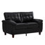 Causeuse moderne en similicuir de 59 po avec rangement et accoudoirs larges-129584049