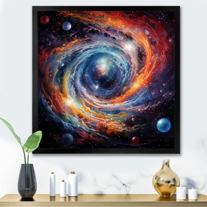 Heavenly Space Astrology - Astrology, art mural, H 30 po x l 30 po x P 1,5 po, Cadre simple noir