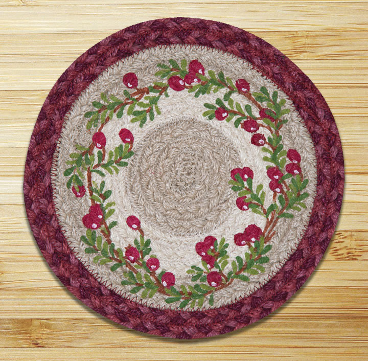  Cranberries Round Chair Pad 15.5" H