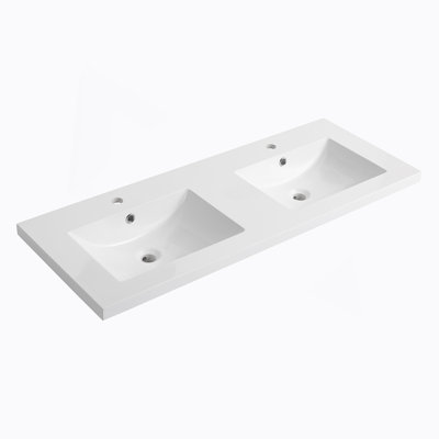 Lavabo de salle de bain, lavabo en résine pour meuble-lavabo