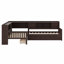 Lit plateforme en L avec lit gigogne, tiroirs de rangement et tablettes-197521496