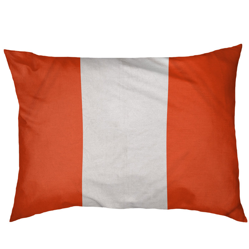 Coussin pour chien Indiana, Petit (l 28 po x P 18 po x H 6 po), Orange/Blanc