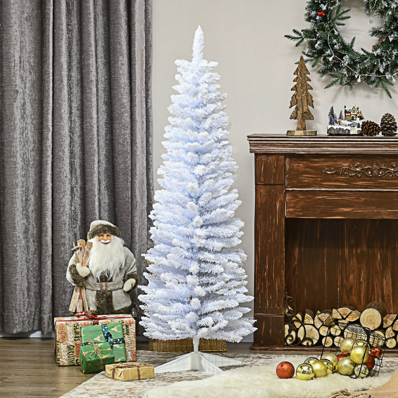 Arbre de Noël artificiel mince enneigé