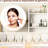 Vanity Desk For Bedroom With 3 Lighting Modes, Built - In Power, Drawer, Open Shelves And Padded Stool, White Gold Makeup Table Led Mirror, Adjustable Lighting, Power Outlet,