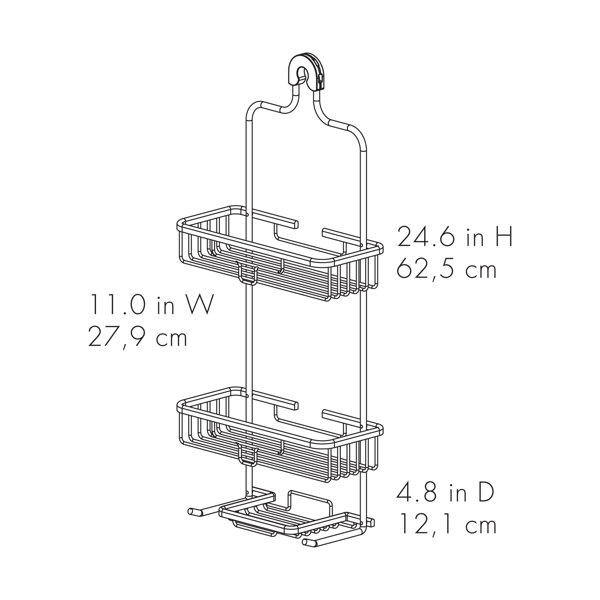 Wide Rustproof Shower Caddy with Lock Top Aluminum - Made By Design™