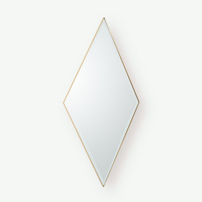 Elongated Diamond Mirror-Brass