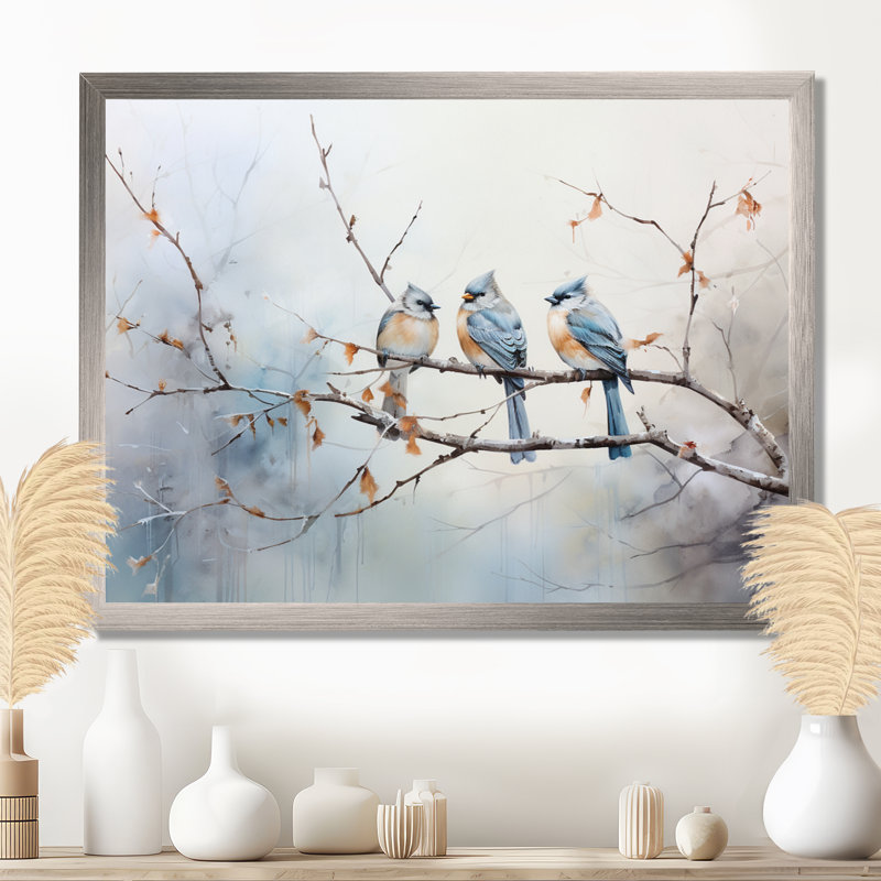 Birds On The Brink II - Bird, art mural encadré, H 16 po x l 32 po x P 1 po, Toile tendue