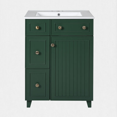 Meuble-lavabo simple 24 po avec plateau en céramique Menifee