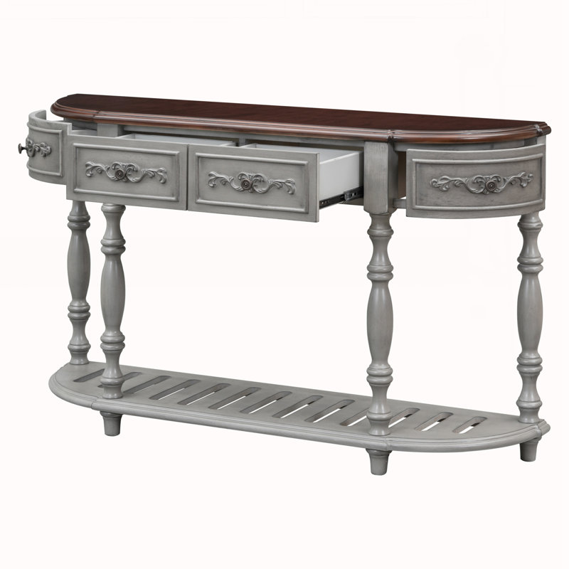 Console courbée moderne et contemporaine de 52 po, Brown