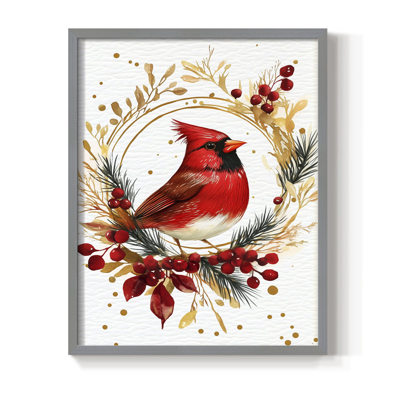 «Christmas Holiday Art CMXCV III», reproduction d'art encadrée - bois massif, H 30 po x l 24 po, Gris