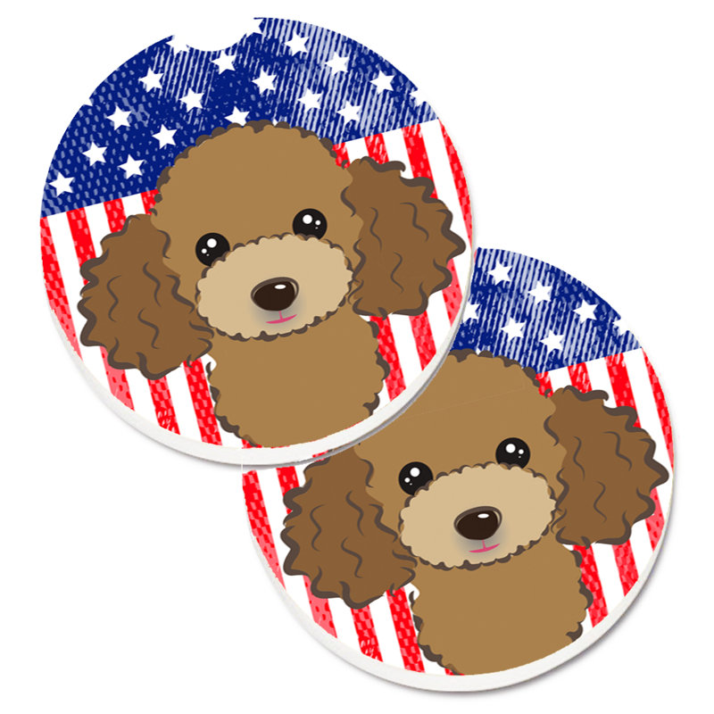 Sous-verre american flag, Caniche brun chocolat