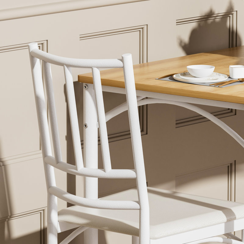 Ensembles de table de salle à manger industriels compacts avec structure en acier pour la cuisine et la maison