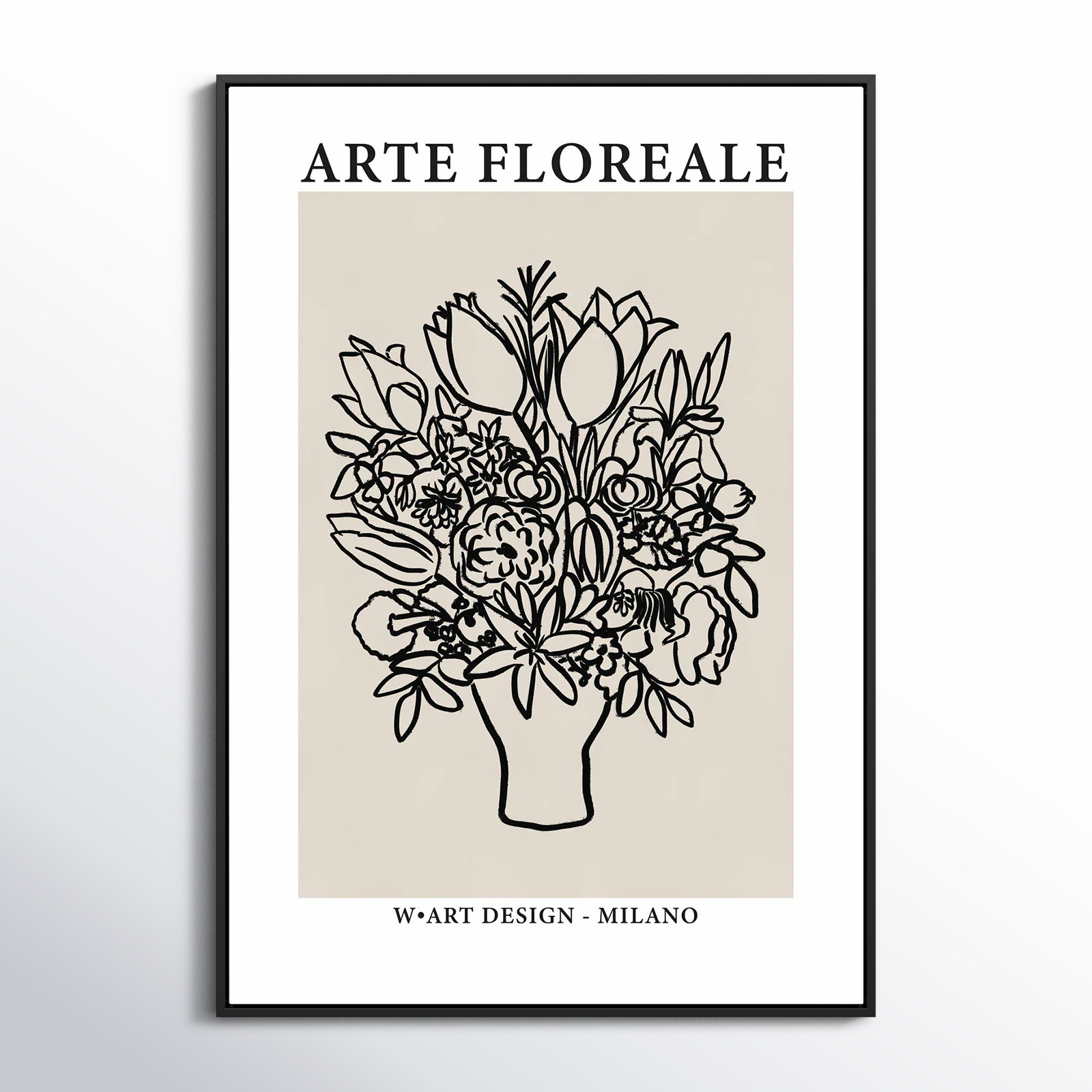 Bimini "Arte Floreale 1" Print by Romina Gadler, 38" H x 26.5" W, Black Paper Framed