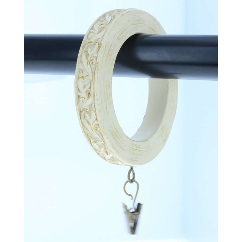 Anneau de rideau à volutes Lockwood, Blanc doré de France