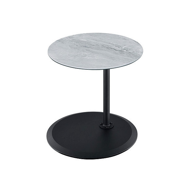 Table de bout avec plateau en marbre texturé à hauteur réglable