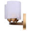 Meuble-lavabo mural 3 l, finition dorée avec élégants abat-jours en verre albâtre, 60 W type A, l 24 po
