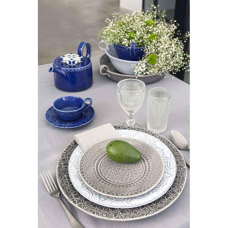 Rua Nova Earthenware Dinner Plate, Anthracite