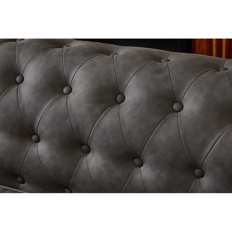 Canapé 88,5 po Chesterfield, Gris