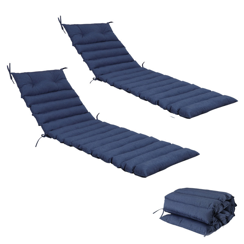 2 Pcs Chaise Lounge Cushions Outdoor, 73''l X 24''w, Waterproof And Fade Resistant Sun Lounger Replacement Cushions