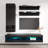 Lollis 63" Modern Floating Wall Mounted Entertainment Center with 16-Color LED Lighting, High Gloss Finish-201405566