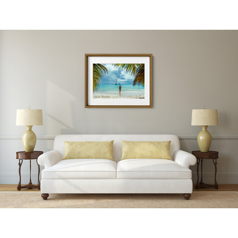 Somewhere Beyond The Sea Print by Joseph Regan, 26" H x 36" W x 0.75" D, Walnut