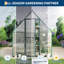 Serre en polycarbonate avec cadre en aluminium 6 pi x 7 pi, ensemble de jardin d'extérieur robuste-119787745