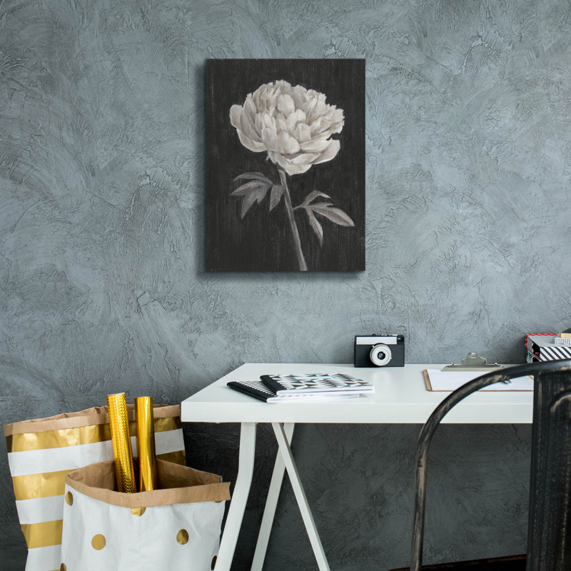 «Black and White Flowers 1» par Ethan Harper, art mural sur toile