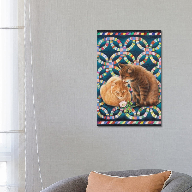 Valentine's Day With Spiro And Blossom by Ivory Cats - Wrapped Canvas Print, 66.04 cm H x 45.72 cm W x 3.175 cm D
