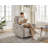 37 Inch Uphplstered 3 In 1 Swivel Glider Power Recliner, Set Of 2-1999600197