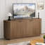 Buffet de rangement ondulé de 63 pouces avec tablettes réglables, parfait pour les cuisines modernes et les salons, durable et élégant