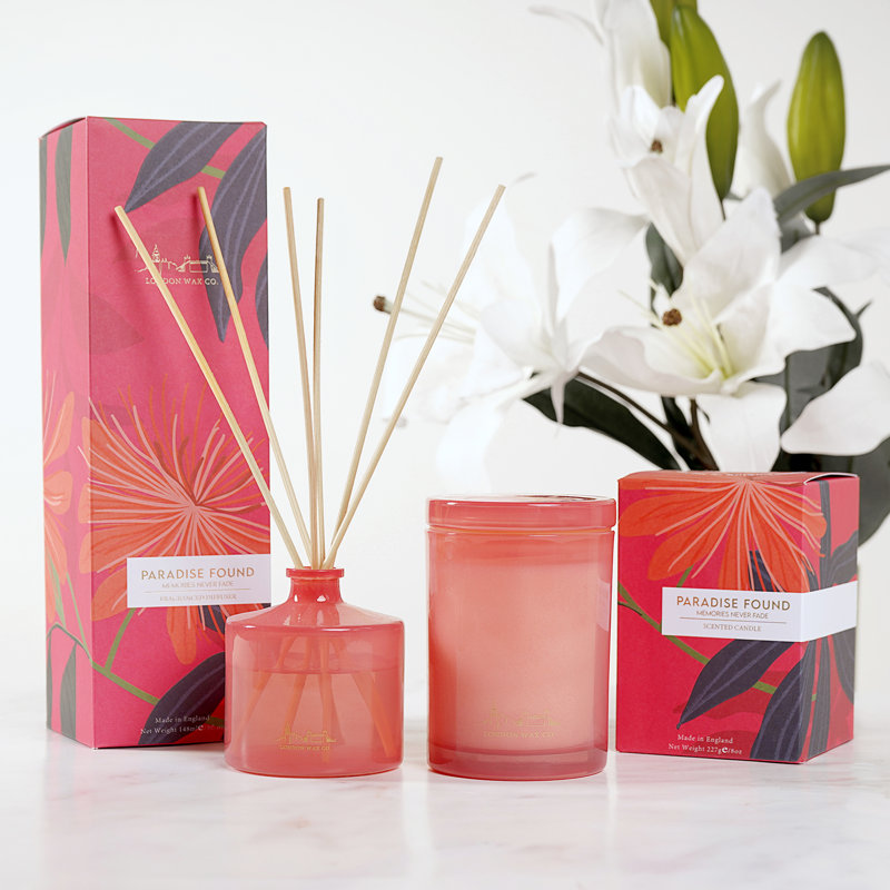 Scented Jar Candle with Glass Holder, Dark Pink