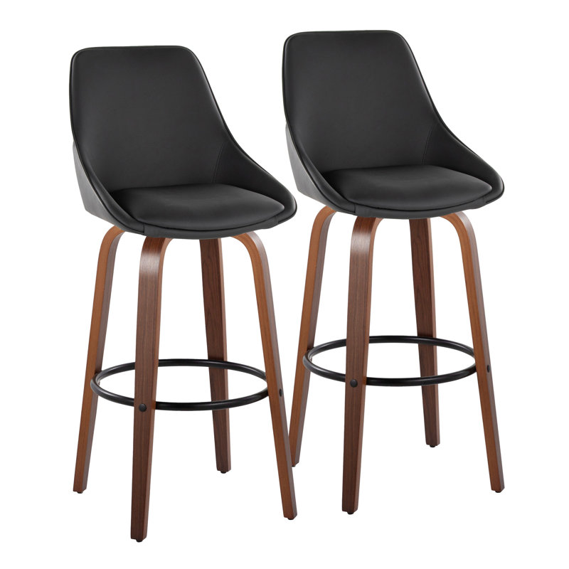 Rebecka Diana Counter Stool - Set Of 2, Black, Bar Stool (30” Seat Height)