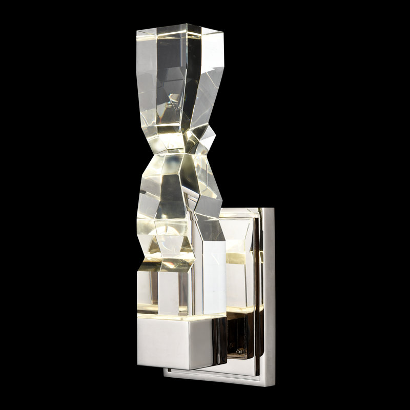Mamadim Steel LED Armed Sconce, Polished Nickel, 16.88" H x 5.88" W x 4.5" D