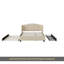 Lit plateforme tapissier avec tête de lit à oreilles, un lit gigogne simple et 2 tiroirs, aucun sommier nécessaire, tissu en lin, grand-625772434