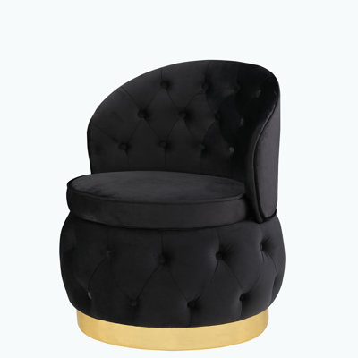Fauteuil demi-tonneau pivotant avec rangement
