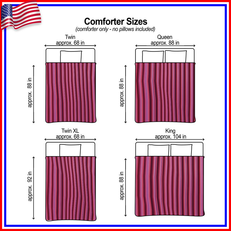 Red Vertical Stripes Comforter, Twin