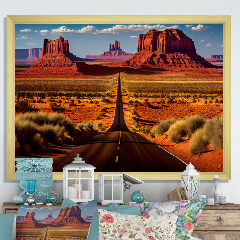Monument Monument Navajo Spirit - paysages, impressions d'art mural, H 30 po x l 40 po x P 1,5 po, Cadre photo doré simple